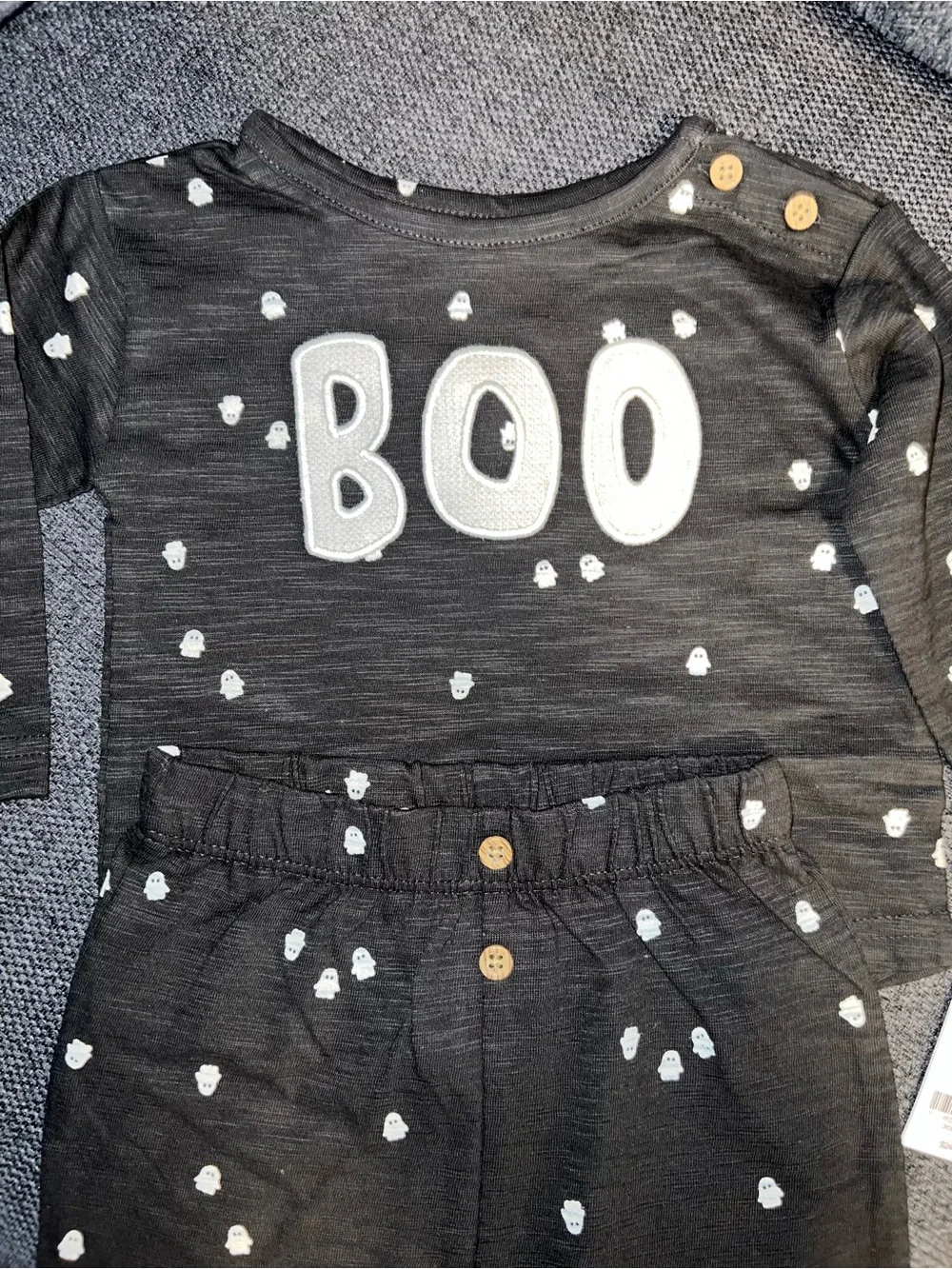 BOO Black Baby 2 Piece Set - Cute Ghost Print